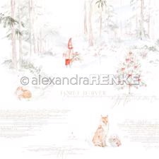 Alexandra Renke Design Scrapbook Paper 12x12" - Child with Red Cap in Christmas Forest